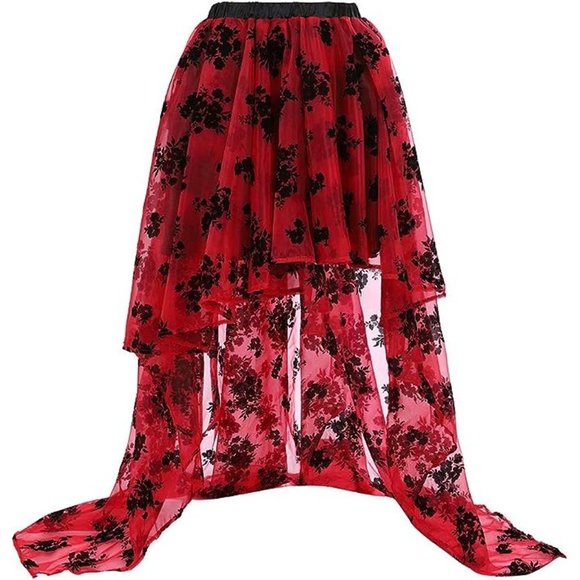 NWT Beautiful Red & Black Halloween Costume Corset Steampunk Gothic Salo… - Picture 10 of 16